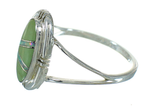 Southwestern Genuine Sterling Silver Turquoise Opal Ring Size 6 QX83489